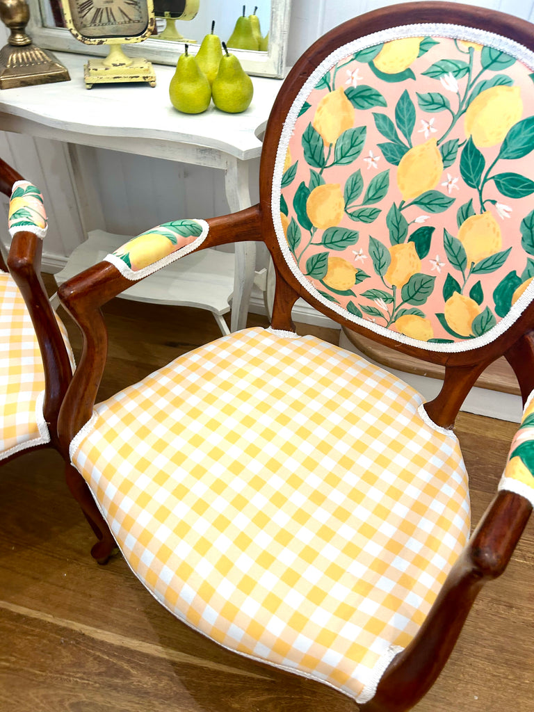 2 x Vintage Queen Anne Armchairs