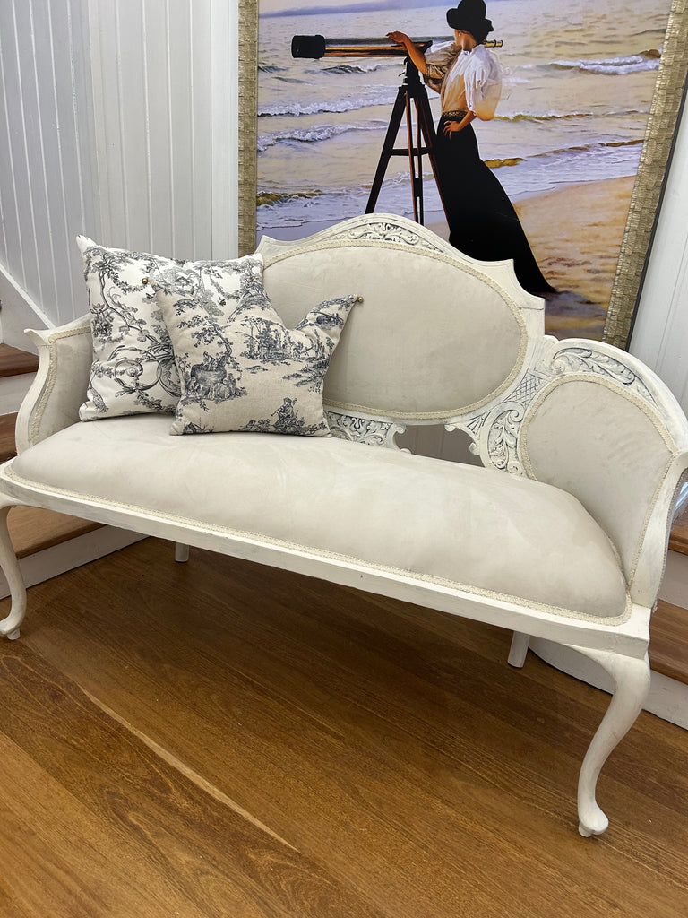 Vintage Queen Anne Two Seater Sofa