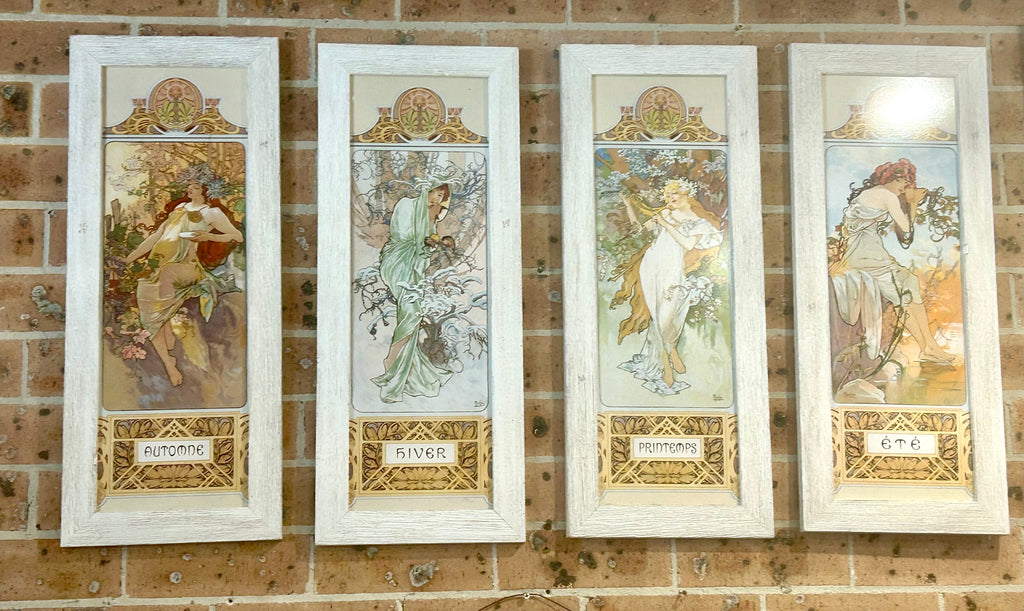 Framed Print Set Alphonse Mucha “The Seasons”